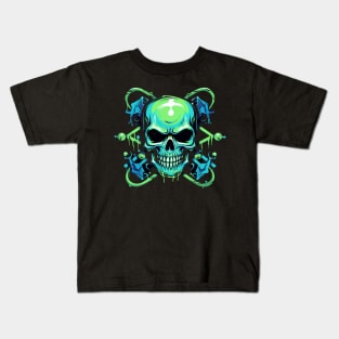 Neon skull and crossbones Kids T-Shirt